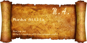 Munka Attila névjegykártya